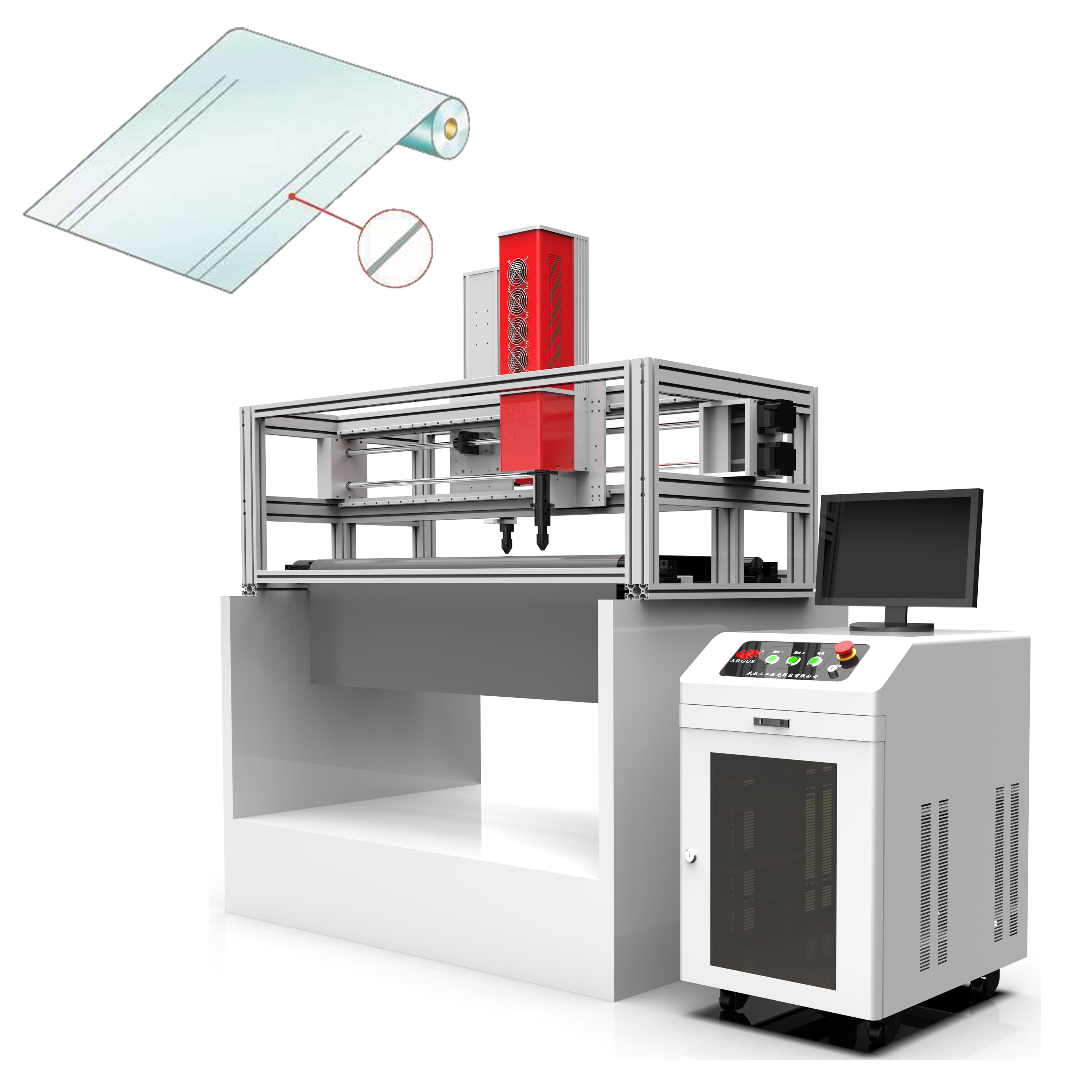 Argus Hot Sell Single Head SCM55 Flexible Packaging Film Easy To Tear Line Laser Marking Machine for Packaging Industry